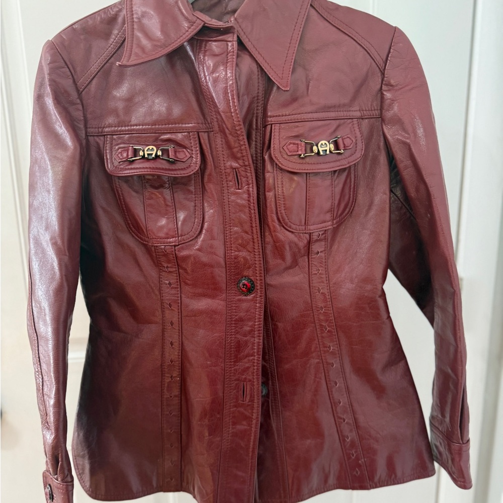 Vintage Etienne Aigner Women's Leather Jacket - Picture 7 of 10